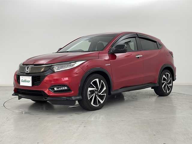 ホンダ ヴェゼル ハイブリッド RS ホンダセンシング 宮城県 2018(平30)年 4.9万km プレミアムクリスタルレッドM Honda SENSING/・衝突軽減ブレーキ/・路外逸脱抑制機能/・アダプティブクルーズコントロール/純正9インチSDナビ/・BT.CD.DVD.SD.USB.HDMI/フルセグTV/バックカメラ/ハーフレザーシート/前席シートヒーター/ステアリングスイッチ/パドルシフト/ビルトインETC/ドライブレコーダー/プッシュスタート/スマートキー×2/電動パーキングブレーキ/LEDヘッドライト/LEDフォグライト/純正フロアマット/純正18インチAW/ドアバイザー/トノカバー