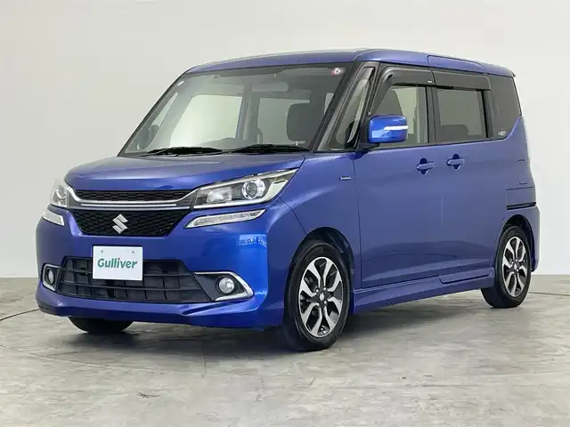 スズキ ソリオ バンディット HV SV 群馬県 2016(平28)年 6.3万km ブーストブルーパールメタリック 社外９インチナビ　衝突軽減ブレーキ　レーンキープアシスト　クルーズコントロール　シートヒーター　ＬＥＤヘッドライト　オートライト　純正アルミホイール　スマートキー　ＥＴＣ　横滑り防止装置　禁煙車
