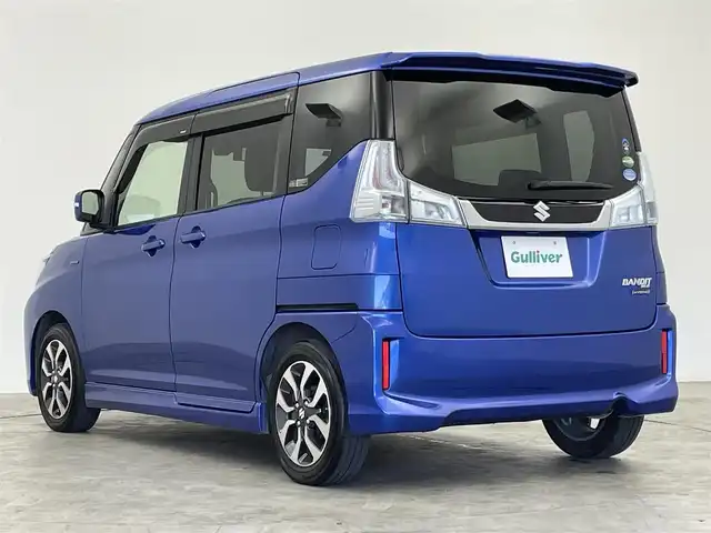 スズキ ソリオ バンディット HV SV 群馬県 2016(平28)年 6.3万km ブーストブルーパールメタリック 社外９インチナビ　衝突軽減ブレーキ　レーンキープアシスト　クルーズコントロール　シートヒーター　ＬＥＤヘッドライト　オートライト　純正アルミホイール　スマートキー　ＥＴＣ　横滑り防止装置　禁煙車