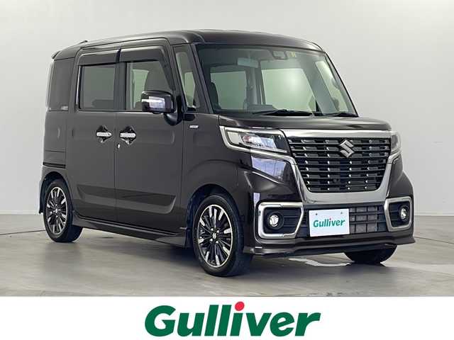 スズキ スペーシア カスタム HYBRID XS 栃木県 2018(平30)年 3.9万km アーバンブラウンパールメタリック 純正７インチナビ/（CD/DVD/FM・AM/SD/BT)/横滑り防止装置/レーンキープアシスト/衝突被害軽減装置/アイドリングストップ/クルーズコントロール/両側パワースライドドア/コーナーセンサー/D席シートヒーター/電動格納ミラー/ウインカーミラー/ステアリングリモコン/革巻きステアリング/オートエアコン/ドアバイザー/プッシュスタート/スペアキー/純正１５インチAW
