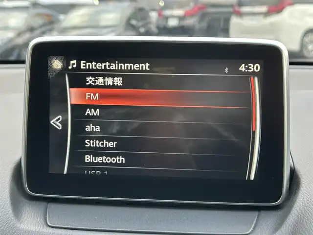 マツダ デミオ 13S ブラックレザーリミテッド 愛媛県 2016(平28)年 4万km スノーフレイクホワイトパールマイカ 純正7型ナビ(AM/FM/BT/フルセグTV)/前後ドライブレコーダー/黒半革温シート/ヘッドアップディスプレイ/アイドリングストップ/LEDヘッドライト/純正フロアマット/電格ミラー/ドアバイザー/トノカバー/オートライト/ETC/シガーソケット/ISOFIX/現状サマー(純正AW)(185/65/R15)/YOKOHAMA BluEarth-A