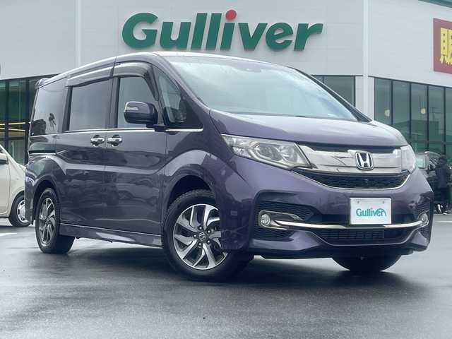 ホンダ ステップワゴン スパーダ クールスピリット 長野県 2016(平28)年 4.1万km プレミアムスパイスパープルP 禁煙車/純正ナビ/バックカメラ/フルセグTV/全周囲カメラ/BluetoothAudio/ステアリングスイッチ/純正フリップダウンモニター/純正16インチアルミホイール/社外AW付ノーマルタイヤ車載/純正エンジンスターター/両側電動スライドドア/レーン逸脱警報装置/レーンキープアシスト/前席シートヒーター/アイドリングストップ/革調シートカバー/LEDヘッドライト/プッシュスタート/ウインカーミラー/ビルトインETC/横滑り防止/オートライト/ミラーヒーター/パドルシフト/ベッドキット/スマートキー