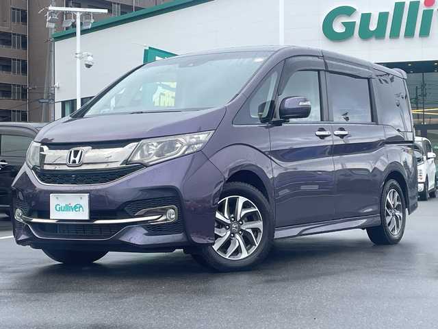 ホンダ ステップワゴン スパーダ クールスピリット 長野県 2016(平28)年 4.1万km プレミアムスパイスパープルP 禁煙車/純正ナビ/バックカメラ/フルセグTV/全周囲カメラ/BluetoothAudio/ステアリングスイッチ/純正フリップダウンモニター/純正16インチアルミホイール/社外AW付ノーマルタイヤ車載/純正エンジンスターター/両側電動スライドドア/レーン逸脱警報装置/レーンキープアシスト/前席シートヒーター/アイドリングストップ/革調シートカバー/LEDヘッドライト/プッシュスタート/ウインカーミラー/ビルトインETC/横滑り防止/オートライト/ミラーヒーター/パドルシフト/ベッドキット/スマートキー