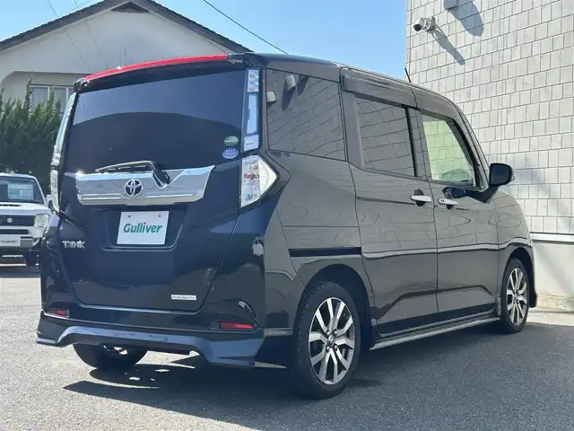 トヨタ タンク カスタムG－T 山形県 2018(平30)年 4.7万km ブラックマイカメタリック 衝突軽減ブレーキ/純正9インチナビ/（CD/DVD/フルセグ/Bluetooth）/バックカメラ/横滑り防止システム/両側パワースライドドア/ビルトインETC/前方ドライブレコーダー/純正アルミホイール着用/オートLEDヘッドライト/ETC2.0/スマートキー/スペアキー/ドアバイザー