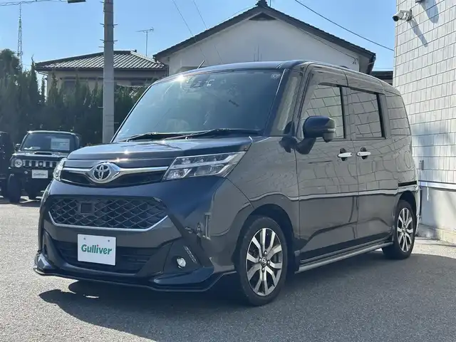 トヨタ タンク カスタムG－T 山形県 2018(平30)年 4.7万km ブラックマイカメタリック 衝突軽減ブレーキ/純正9インチナビ/（CD/DVD/フルセグ/Bluetooth）/バックカメラ/横滑り防止システム/両側パワースライドドア/ビルトインETC/前方ドライブレコーダー/純正アルミホイール着用/オートLEDヘッドライト/ETC2.0/スマートキー/スペアキー/ドアバイザー