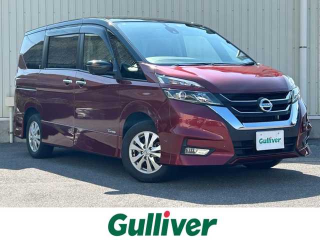 日産 セレナ ハイウェイスター 山形県 2016(平28)年 6.8万km マルーンレッド 2トーン 4WD/純正フリップダウンモニター/純正SDナビ/　　【CD DVD BD BT フルセグ USB AUX】/アラウンドビューモニター/両側パワースライドドア/レーダークルーズコントロール/LEDオートヘッドライト/純正15インチアルミホイール/ドライブレコーダー/アイドリングストップ/コーナーセンサー/パーキングアシスト/電動格納ウィンカーミラー/フォグランプ/WAAC/スマートキー/ETC