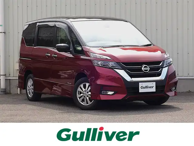 日産 セレナ ハイウェイスター 山形県 2016(平28)年 6.8万km マルーンレッド 2トーン 4WD/純正フリップダウンモニター/純正SDナビ/　　【CD DVD BD BT フルセグ USB AUX】/アラウンドビューモニター/両側パワースライドドア/レーダークルーズコントロール/LEDオートヘッドライト/純正15インチアルミホイール/ドライブレコーダー/アイドリングストップ/コーナーセンサー/パーキングアシスト/電動格納ウィンカーミラー/フォグランプ/WAAC/スマートキー/ETC