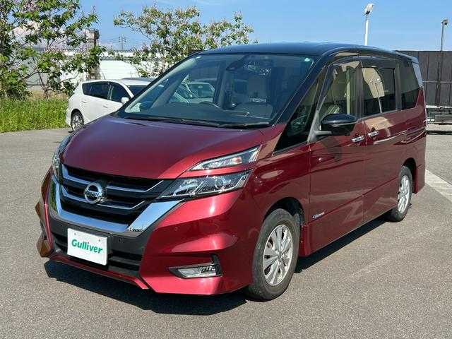 日産 セレナ ハイウェイスター 岩手県 2016(平28)年 6.8万km マルーンレッド 2トーン 4WD/純正フリップダウンモニター/純正SDナビ/　　【CD DVD BD BT フルセグ USB AUX】/アラウンドビューモニター/両側パワースライドドア/レーダークルーズコントロール/LEDオートヘッドライト/純正15インチアルミホイール/ドライブレコーダー/アイドリングストップ/コーナーセンサー/パーキングアシスト/電動格納ウィンカーミラー/フォグランプ/WAAC/スマートキー/ETC
