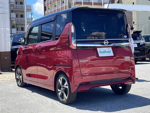 日産 ルークス HWS Gターボ プロパイロットED 沖縄県 2020(令2)年 6.4万km スパークリングレッド/ブラック プロパイロット/電動格納ミラー/サンシェード/革巻きステアリング/サイドバイザー/サーキュレーター/電子サイド/オートホールド