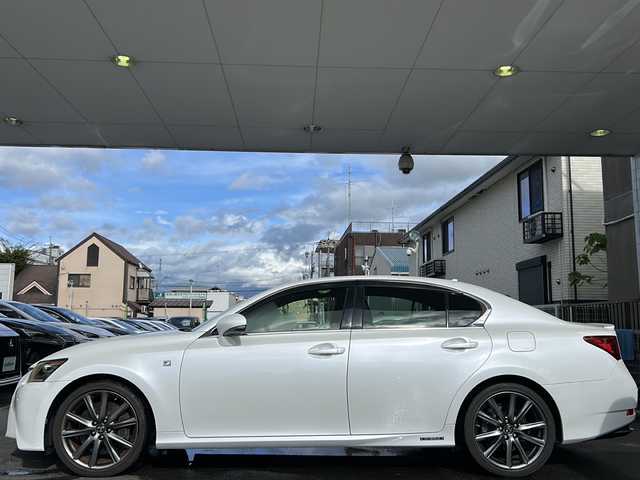レクサス ＧＳ 450h Fスポーツ 京都府 2012(平24)年 8.6万km ホワイトパールクリスタルシャイン 純正ナビ/マークレビンソンサウンド/フルセグTV/Bluetooth/バックカメラ/レーダークルーズコントロール/パドルシフト/クリアランスソナー/電動リアサンシェード/メモリー付きパワーシート/シートヒーター/エアーシート/プッシュスタート/ビルトインETC/ドラレコ/フォグランプ/電格ウィンカーミラー/純正ドアバイザー/純正フロアマット/禁煙車