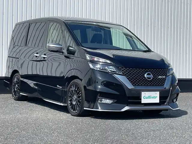 日産 セレナ オーテック スポーツスペック 千葉県 2018(平30)年 6.4万km ダイヤモンドブラック 純正9インチナビ/(フルセグTV/BT/CD/DVD/FM/AM/Blu-ray)/全周囲カメラ/プロパイロット/デジタルインナーミラー/フリップダウンモニター/ドライブレコーダー/両側パワースライドドア/ハンズフリーオートスライドドア/横滑り防止装置/ETC/アイドリングストップ/LEDヘッドライト/フォグランプ/オートライト/ウィンカーミラー/電動格納ミラー/純正17インチAW/プッシュスタート/スマートキー/フロアマット