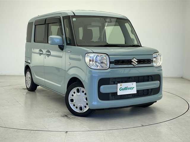 スズキ スペーシア HYBRID G 千葉県 2019(令1)年 3.7万km オフブルーM 純正ナビ/　CD/DVD/Bluetooth/フルセグTV/衝突軽減ブレーキ/クリアランスソナー/車線逸脱警報/オートライト/ビルトインETC/電動格納ミラー/フロアマット　/ドアバイザー/スマートキー/スタートボタン