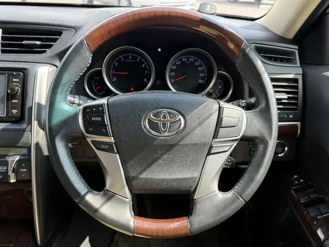 トヨタ マークＸ PREMIUM Four 道南・函館 2014(平26)年 8.6万km ブラック ・寒冷地仕様/・インテリジェントパーキングアシスト/・クルーズコントロール/・純正SDナビ/・フルセグTV/・バックカメラ/・ETC/・前席シートヒーター/・ワイパーデアイサー/・純正HIDヘッドライト/・フロントフォグランプ/・スマートキー/・エンジンプッシュスタート