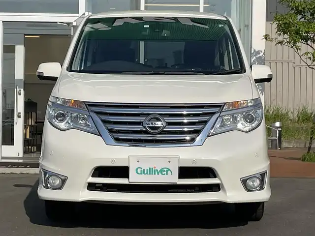 日産 セレナ ハイウェイスター Aセーフティ 道央・札幌 2014(平26)年 6万km ブリリアントホワイトパール ・４WD/・衝突軽減ブレーキ/・両側パワースライドドア/・純正ナビ/　CD＆DVD＆BT＆TV/・バックカメラ/・全方位カメラ/・コーナーセンサー/・レーンキープアシスト/・オートエアコン/・クルーズコントロール/・アイドリングストップ/・プッシュスタート/・スマートキー/・電動格納ミラー/・純正フロアマット/・ドアバイザー/・ウィンカーミラー/・フォグライト