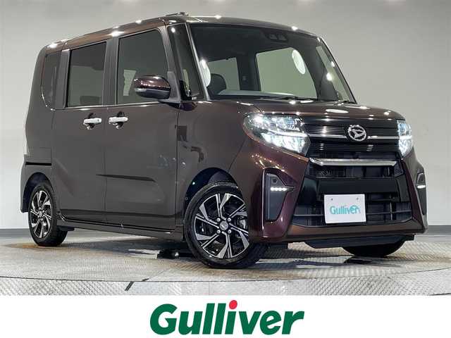 ダイハツ タント カスタム X 愛知県 2020(令2)年 5.2万km プラムブラウンクリスタルマイカ 純正ナビ　/(Bluetooth/フルセグTV/CD・DVD再生/SD/FM/AM/iPod)/両側パワースライドドア　/ロングスライドシート　/コーナーセンサー　/スマートアシスト　/　　-衝突回避支援ブレーキ　/　　-車線逸脱警報　/　　-ふらつき警報/　　-先行車発進お知らせ機能/　　-標識認識機能/　　-オートハイビーム/ＵＳＢ接続　/バックカメラ　/アイドリングストップ/横滑り防止/ＬＥＤヘッドライト　/ハーフレザーシート　/LEDフォグランプ/純正フロアマット/プッシュスタート/　　-スマートキー
