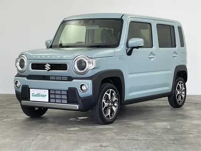 スズキ ハスラー HYBRID X 群馬県 2025(令7)年 0.1千km オフブルーM 届出済未使用車　スズキコネクトナビ　全方位モニター　レーダークルーズコントロール　ＬＥＤライト　ハイビームアシスト　シートヒーター　純正１５インチＡＷ　ステアリングリモコン　スマートキー　スペアキー