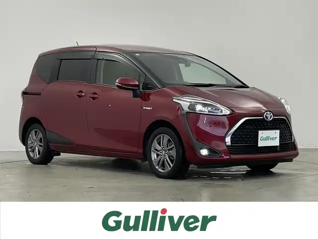 トヨタ シエンタ ハイブリッド G クエロ 埼玉県 2018(平30)年 3.7万km センシュアルレッドマイカ Toyota Safety Sense/　PCS（プリクラッシュセーフティ）/　LDA（車線逸脱警報）/　オートマチックハイビーム/　先行車発進告知機能/ハーフレザーシート/純正ナビ　（NSZT-W68T）/ DTV CD DVD BT USB SDSDREC/両側パワースライドドア/パノラミックビューモニター/前席シートヒーター/ステアリングヒーター/レーダークルーズコントロール/TRC（トラクションコントロール）/純正ビルトインETC/社外前後ドライブレコーダー/エンジンスタートボタン/スマートキー/スペアキー/純正LEDヘッドライト/オートライト/純正アルミホイール