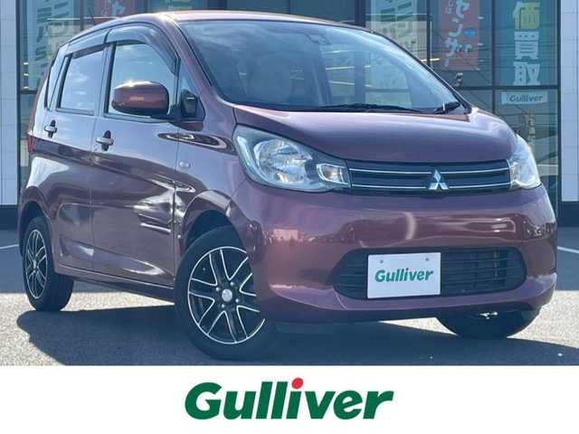 三菱 ｅＫワゴン M e－アシスト 岡山県 2015(平27)年 7.1万km チェリーブラウンパール 登録時走行距離：70806km/禁煙車/社外SDナビ(型番：CN-RS01WD)/　(CD/DVD/ワンセグTV/Bluetooth)/バックカメラ/衝突被害軽減システム/ETC/純正ハロゲンヘッドライト/ヘッドライトレベライザー/リモコンキー/アイドリングストップ/純正ホイールキャップ/ドアバイザー/電動格納ミラー/純正フロアマット/横滑防止装置/盗難防止装置/取扱説明書/新車時整備手帳（保証書）