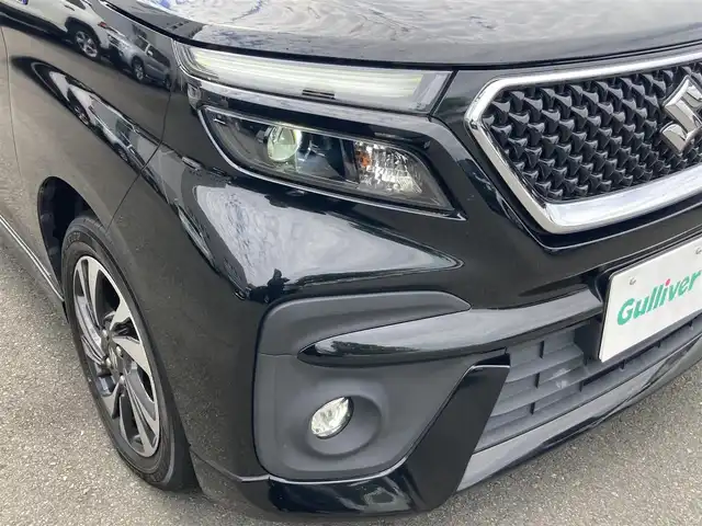 スズキ ソリオ バンディット HV MV 静岡県 2021(令3)年 4.5万km スーパーブラックパール スズキセーフティサポート/純正8インチメモリーナビ（CN-RZ865）/  AM FM CD DVD Bluetooth iPod/フルセグTV/バックモニター/ETC/両側パワースライドドア/前後ドライブレコーダー/アダプティブクルーズコントロール/LEDオートヘッドライト/フロントフォグランプ/カラーヘッドアップディズプレイ/ステアリングスイッチ/リアロールサンシェード/シートバックテーブル/充電用USB端子×2/純正15インチアルミホイール/純正フロアマット/スマートキー×2本