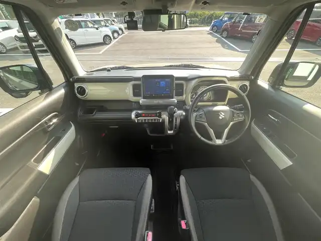 スズキ クロスビー HYBRID MZ 愛媛県 2019(平31)年 4.4万km キャラバンアイボリーパールメタリック/ホワイト 2トーンルーフ 社外8型メモリナビ/CD/DVD/BT/MSV/iPod/DTV/HDMI/バックカメラ/ETC/ドライブレコーダー/パドルシフト/革巻きステアリング/ステアリングスイッチ/D＋N席シートヒーター/LEDヘッドライト/オートライト/フォグランプ/コーナーセンサー/衝突被害軽減ブレーキ/純正16インチアルミホイール/純正フロアマット/電動格納ウィンカーミラー/プッシュスタート/スマートキー