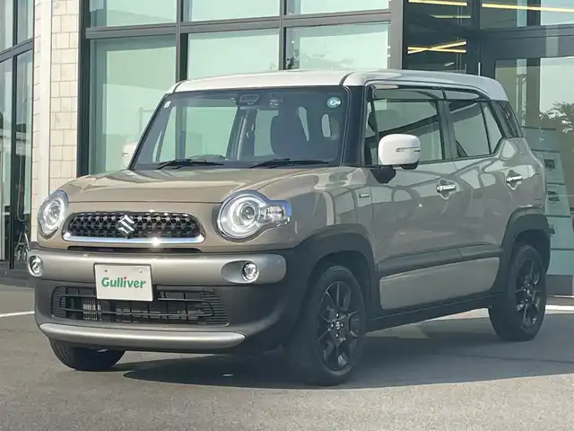 スズキ クロスビー HYBRID MZ 愛媛県 2019(平31)年 4.4万km キャラバンアイボリーパールメタリック/ホワイト 2トーンルーフ 社外8型メモリナビ/CD/DVD/BT/MSV/iPod/DTV/HDMI/バックカメラ/ETC/ドライブレコーダー/パドルシフト/革巻きステアリング/ステアリングスイッチ/D＋N席シートヒーター/LEDヘッドライト/オートライト/フォグランプ/コーナーセンサー/衝突被害軽減ブレーキ/純正16インチアルミホイール/純正フロアマット/電動格納ウィンカーミラー/プッシュスタート/スマートキー