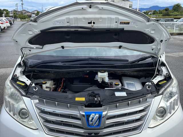 トヨタ アルファードハイブリット G 富山県 2013(平25)年 12.1万km ホワイトパールクリスタルシャイン 禁煙車　/純正ＨＤＤナビ　/フルセグ　/後席モニター　/電動スライドドア　/バックカメラ　/コーナーセンサー　/パワーシート　/スマートキー　/純正オーディオ　/ウィンカーミラー　/電動格納ミラー　/ビルトインＥＴＣ