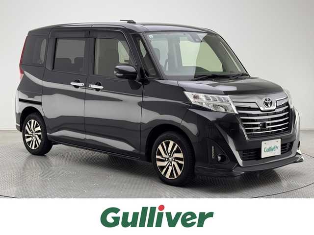 トヨタ ルーミー カスタムG S 兵庫県 2017(平29)年 5.6万km ブラックマイカメタリック 社外9インチナビ/フルセグ CD DVD BT MSV/両側パワースライドドア/クルーズコントロール/プリクラッシュセーフティー/コーナーセンサー/ビルトインETC/シートヒーター/LEDヘッドライト/オートライト/スマートキー/スペアキー
