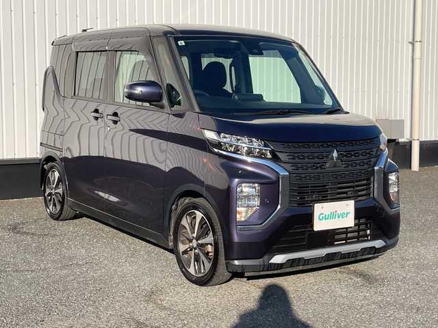 三菱 ｅＫクロススペース G プラスエディション 千葉県 2021(令3)年 5.5万km パープル 純正9インチナビ/(フルセグTV/BT/CD/DVD)/全方位カメラ/衝突被害軽減システム/車線逸脱警報/両側パワースライドドア/横滑り防止装置/アイドリングストップ/LEDヘッドライト/オートライト/ウィンカーミラー/電動格納ミラー/純正15インチAW/シートリフター/プッシュスタート/スマートキー/フロアマット