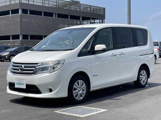 日産 セレナ 20X S HV Aセーフティ 千葉県 2014(平26)年 10.5万km ブリリアントホワイトパール 純正7インチナビ/フルセグTV・Bluetooth/全方位カメラ/衝突被害軽減システム/車線逸脱警報/両側スライドドア/横滑り防止装置/ETC/アイドリングストップ/LEDヘッドライト/オートライト/ウィンカーミラー/電動格納ミラー/シートリフター/プッシュスタート/スマートキー/フロアマット/スペアキー/取扱説明書/保証書