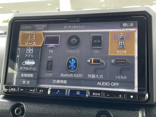 スズキ ジムニー XC 愛知県 2024(令6)年 0.5万km ミディアムグレー 4WD/ワンオーナー/アルパインナビ（9インチ）/AM/FM/SD/DVD/フルセグ/BT/HDMI/バックカメラ/衝突軽減/クルーズコントロール/オートハイビーム/レーンキープ/ダウンヒルアシストコントロール/ヒートシーター/スマートキー２/LED/フォグランプ/取説/保証書