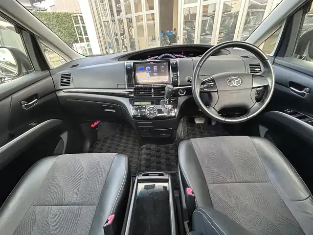 トヨタ エスティマ アエラス プレミアムエディション 宮崎県 2014(平26)年 10.5万km ブラック /ナビ(EX009V)//TV/CD/DVD/Bluetooth//ビルトインETC//バックカメラ//クルーズコントロール//両側パワースライドドア//フリップダウンモニター//ハーフレザー//純正アルミホイール//社外フロアマット//ドアバイザー//オートライト//電格ウィンカーミラー//取説/保証書//スペアキー×１