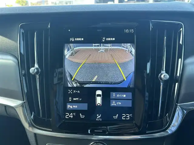 ボルボ Ｖ９０ T5 モメンタム 滋賀県 2018(平30)年 4.2万km オニキスブラックP レザーシート／タン/シートヒーター/純正ナビ/フルセグテレビ/３６０°カメラ/パーキングアシスト/パワーバックドア/LEDヘッドライト/ACC/LKA/BUS/ETC