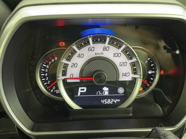 スズキ スペーシア カスタム HYBRID XS ターボ 千葉県 2018(平30)年 4.6万km スチールシルバーM 禁煙車/デュアルセンサーブレーキサポート/純正8型ナビ（CN-RZ843）/CD/DVD/SD/USB/Bluetooth/アラウンドビューモニター/フルセグTV/ヘッドアップディスプレイ/レーンアシスト/クルーズコントロール/横滑り防止機能/アイドリングストップ/LEDオートライト/コーナーセンサー/シートヒーター/ハーフレザーシート/パドルシフト/ステアリングスイッチ/純正15インチアルミホイール/純正フロアマット/スペアキー