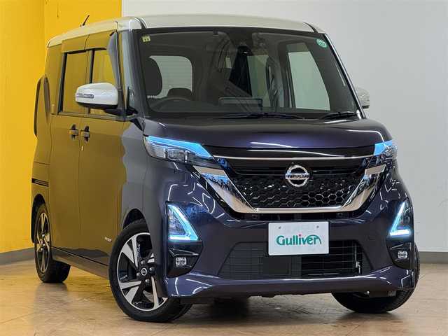 日産 ルークス HWS Gターボ プロパイロットED 群馬県 2020(令2)年 2.8万km 紺Ⅱ 360°セーフティアシスト/・インテリジェントエマージェンシーブレーキ/・踏み間違い衝突防止アシスト/・インテリジェントLI +LDW/・インテリジェントFCW/・ハイビームアシスト/・アダプティブLEDヘッドライトシステム/・インテリジェントDA/プロパイロット/純正9インチSDナビ/・フルセグTV/・CD/DVD/BT/・USB/SD/iPod/・AM.FM/アラウンドビューモニター/ハンズフリー両側電動スライドドア/ビルトインETC/ドライブレコーダー/パーキングセンサー/革巻きステアリング/ステアリングスイッチ/電子パーキングブレーキ/オートホールド/アイドリングストップ/USBポート/スマートキー×2/プッシュスタート/LEDヘッドライト/フォグランプ/オートライト/純正15インチAW/純正フロアマット/純正ドアバイザー/電動格納ウィンカーミラー/横滑り防止システム