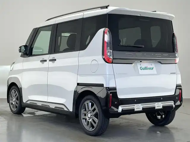三菱 デリカミニ T プレミアム リミテッド ED 愛知県 2025(令7)年 0.1千km アメジストブラック/シルキーホワイト T　PREMIUM　LIMITED　9型ディスプレイオーディオ（121/330）　サイドデカール（33/440）/届出済未使用車　純正９型ＤＡ　カープレイ　アラウンドビューカメラ　マイパイロット　追従クルコン　衝突軽減　両側電動スライドドア　黒ハーフレザー　シートヒーター　ルーフレール　ＬＥＤヘッドライト　禁煙車