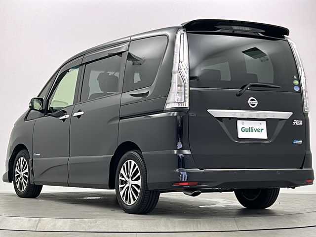 日産 セレナ HWS S HV Vエアロ+Sefty Aセーフ 大阪府 2015(平27)年 2.4万km ダイヤモンドブラック 純正ナビ/・フルセグTV/・Bluetooth/・FM/AM/純正後席フリップダウンモニター/アラウンドビューモニター/衝突軽減システム/クルーズコントロール/両側パワースライドドア/前後コーナーセンサー/ビルトインETC/スマートキー/LEDヘッドライト