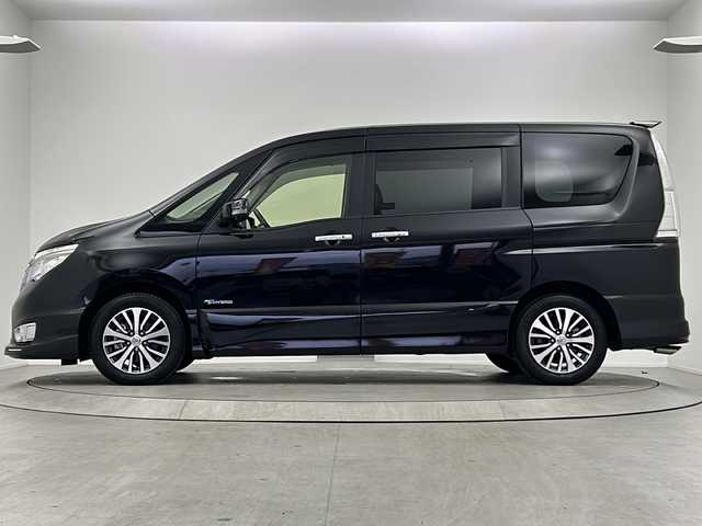 日産 セレナ HWS S HV Vエアロ+Sefty Aセーフ 大阪府 2015(平27)年 2.4万km ダイヤモンドブラック 純正ナビ/・フルセグTV/・Bluetooth/・FM/AM/純正後席フリップダウンモニター/アラウンドビューモニター/衝突軽減システム/クルーズコントロール/両側パワースライドドア/前後コーナーセンサー/ビルトインETC/スマートキー/LEDヘッドライト