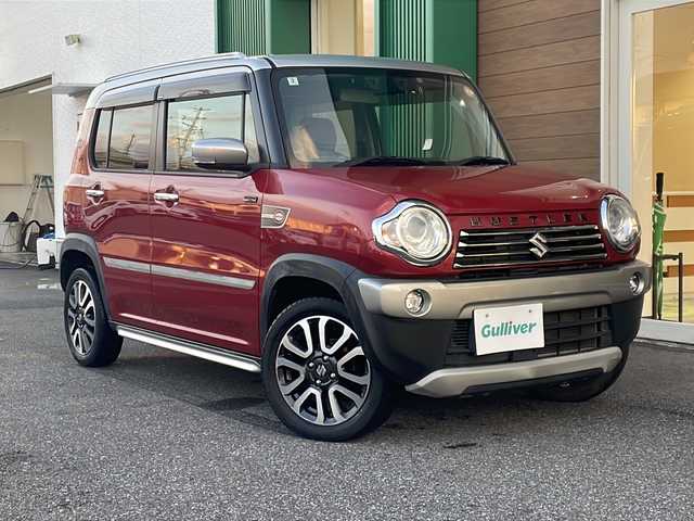 スズキ ハスラー Jスタイル Ⅲ 岐阜県 2018(平30)年 3.2万km フェニックスレッドパール/スチールシルバー2トーン 禁煙車/純正ナビ/バックカメラ/衝突軽減ブレーキ/オートライト/HIDヘッドライト/フォグランプ/LKA/アイドリングストップ/シートヒーター/ハーフレザーシート/オートエアコン/ステアリングリモコン/ドライブレコーダー/純正フロアマット/純正アルミホイール/純正ドアバイザー/スマートキー/プッシュスタート/ルーフレール