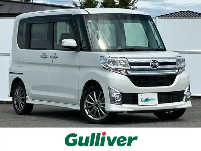 ダイハツ タント カスタム RS トップED SA 岩手県 2015(平27)年 5万km パールホワイトⅢ 4WD/スマートアシスト/社外オーディオ/両側パワースライドドア/LEDオートライト/フォグランプ/合皮ハーフレザーシート/社外15インチアルミホイール/アイドリングストップ/スマートキー