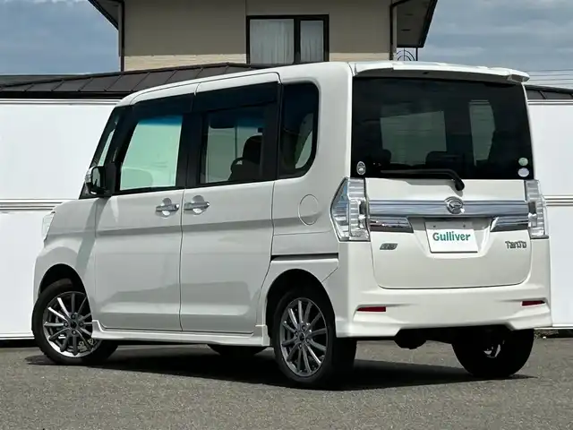 ダイハツ タント カスタム RS トップED SA 岩手県 2015(平27)年 5万km パールホワイトⅢ 4WD/スマートアシスト/社外オーディオ/両側パワースライドドア/LEDオートライト/フォグランプ/合皮ハーフレザーシート/社外15インチアルミホイール/アイドリングストップ/スマートキー