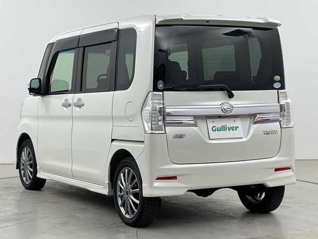 ダイハツ タント カスタム RS トップED SA 道央・札幌 2015(平27)年 5万km パールホワイトⅢ 4WD/スマートアシスト/社外オーディオ/両側パワースライドドア/LEDオートライト/フォグランプ/合皮ハーフレザーシート/社外15インチアルミホイール/アイドリングストップ/スマートキー