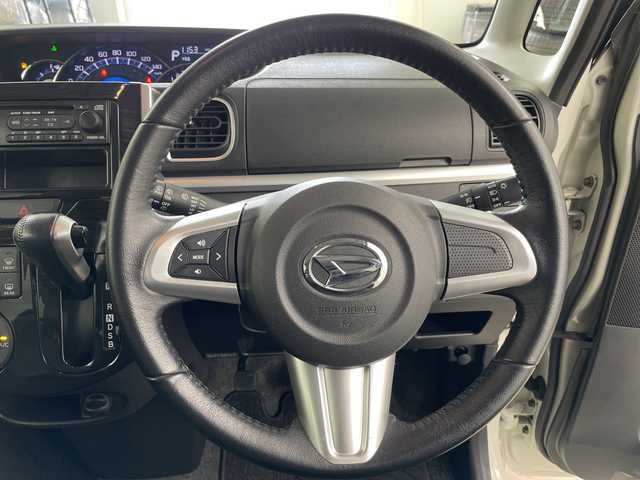 ダイハツ タント カスタム RS トップED SA 道央・札幌 2015(平27)年 5万km パールホワイトⅢ 4WD/スマートアシスト/社外オーディオ/両側パワースライドドア/LEDオートライト/フォグランプ/合皮ハーフレザーシート/社外15インチアルミホイール/アイドリングストップ/スマートキー