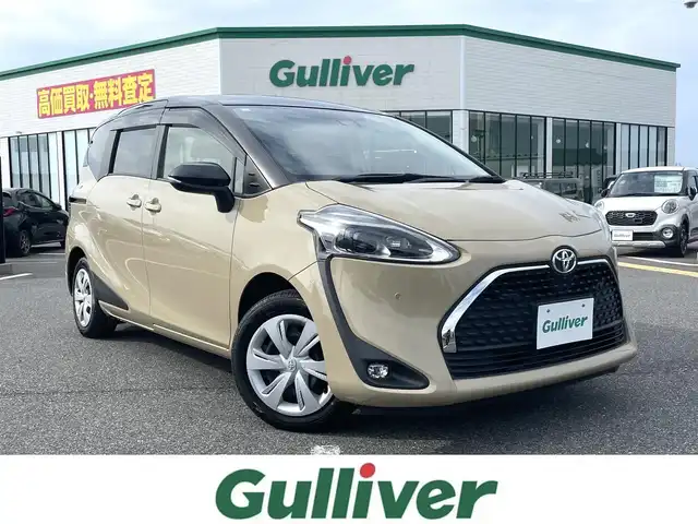 トヨタ シエンタ ファンベースG 鳥取県 2019(平31)年 3.7万km ベージュマイカM/グレイッシュブラウンM ツートンカラー/ブラックルーフ/社外ナビ／ＴＶ／ＤＶＤ／ＣＤ／ＢＴ/バックカメラ・ＥＴＣ/トヨタセーフティセンス/レーンキープアシスト/両側パワースライド/前席シートヒーター/ハンドルヒーター/ＬＥＤヘットライト/フォグライト/オートライト/オートハイビーム/プッシュエンジンスタート/ウィンカーミラー/フロアマット/ドアバイザー