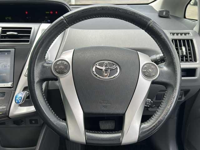 トヨタ プリウス α S ツーリングセレクション 茨城県 2012(平24)年 17.4万km ダークブルーマイカ コーナーセンサー前後/LEDヘッドライト/Bluetooth/バックカメラ/ETC/フルセグTV/純正HDDナビ/パーキングアシスト/アイドリングストップ/スマートキー/クルーズコントロール/ガラスルーフ/17インチ純正アルミホイール