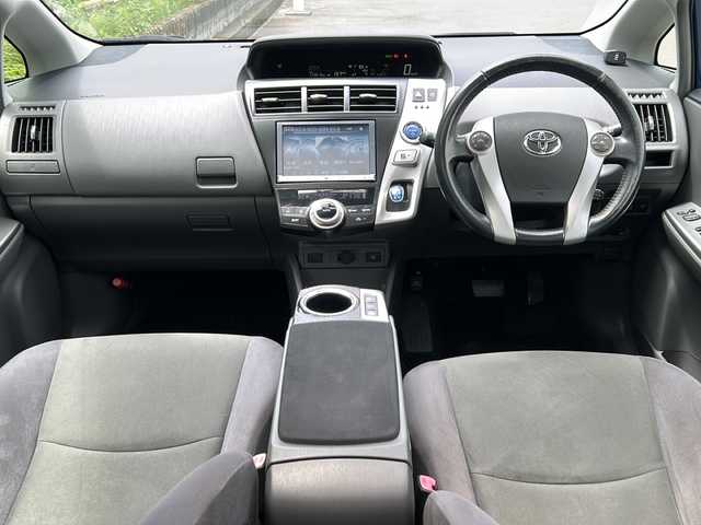 トヨタ プリウス α S ツーリングセレクション 茨城県 2012(平24)年 17.4万km ダークブルーマイカ コーナーセンサー前後/LEDヘッドライト/Bluetooth/バックカメラ/ETC/フルセグTV/純正HDDナビ/パーキングアシスト/アイドリングストップ/スマートキー/クルーズコントロール/ガラスルーフ/17インチ純正アルミホイール
