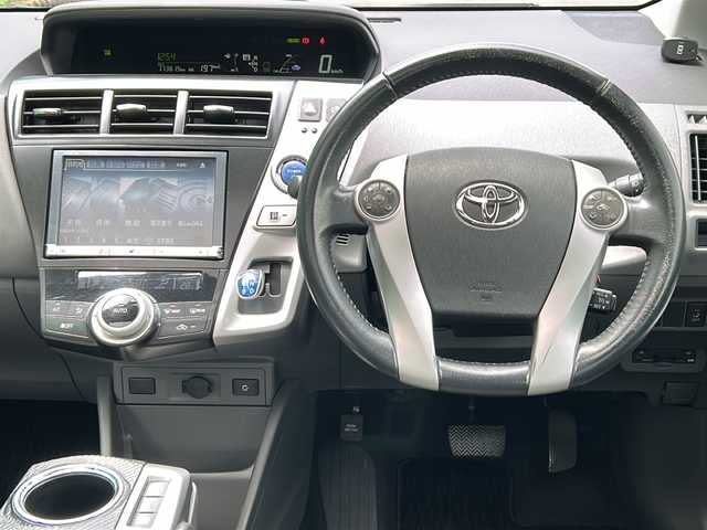 トヨタ プリウス α S ツーリングセレクション 茨城県 2012(平24)年 17.4万km ダークブルーマイカ コーナーセンサー前後/LEDヘッドライト/Bluetooth/バックカメラ/ETC/フルセグTV/純正HDDナビ/パーキングアシスト/アイドリングストップ/スマートキー/クルーズコントロール/ガラスルーフ/17インチ純正アルミホイール