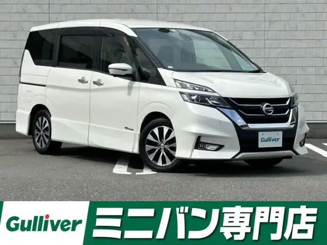 日産 セレナ ハイウェイスター Vセレクション 福岡県 2018(平30)年 4.7万km ブリリアントホワイトパール 純正７型SDナビ(フルセグTV/CD)アラウンドビューモニター後席フリップダウンモニターエマージェンシーブレーキコーナーセンサー両側パワスラETC2.0USBポート純正LEDヘッドライト純正フロアマット純正アルミホイール16インチスマートキープッシュスタート