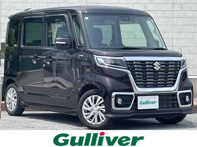 スズキ スペーシア カスタム HYBRID GS 滋賀県 2020(令2)年 2万km ムーンライトバイオレットPM ガソリン（ハイブリッド）/2WD(FF)/CVT/片側パワースライド/7インチ純正ナビ/（FM/AM/CD/DVD/フルセグ/Bluetooth/SD）/前ドライブレコーダー/ETC/バックカメラ/デュアルセンサーブレーキサポート/運転席シートヒーター/電動格納ミラー/アイドリングストップ/ステアリングスイッチ/オートライト/LEDヘッドライト/フロントフォグ/オートエアコン/ドアバイザー/純正マット