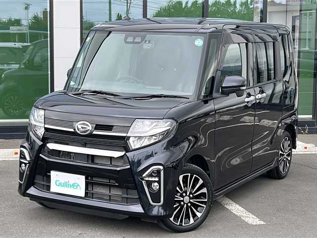 ダイハツ タント カスタム RS セレクション 道東・釧路十勝 2020(令2)年 6.4万km パールブラック ・４WD/・社外SDメモリナビ/（AM・FM・CD・DVD・BT・フルセグ）/・バックカメラ/・両側パワースライドドア/・レーダークルーズコントロール/・アイドリングストップ/・スマートキー/・プッシュスタート/・ドアバイザー/・純正フロアマット/・電動格納ミラー/・前席シートヒーター/・純正ETC/・純正エンジンスターター/・純正アルミホイール/・オートライト/・オートマチックハイビーム/・社外前後ドライブレコーダー