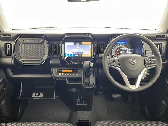 スズキ ハスラー HYBRID X 茨城県 2025(令7)年 0.1千km オフブルーM 純正９型ナビ　パノラミックビューモニター　フルセグＴＶ　衝突軽減ブレーキ　シートヒーター　ＬＥＤライト　クリアランスソナー　アダプティブクルーズコントロール　横滑り防止装置　ＵＳＢ入力端子　禁煙車